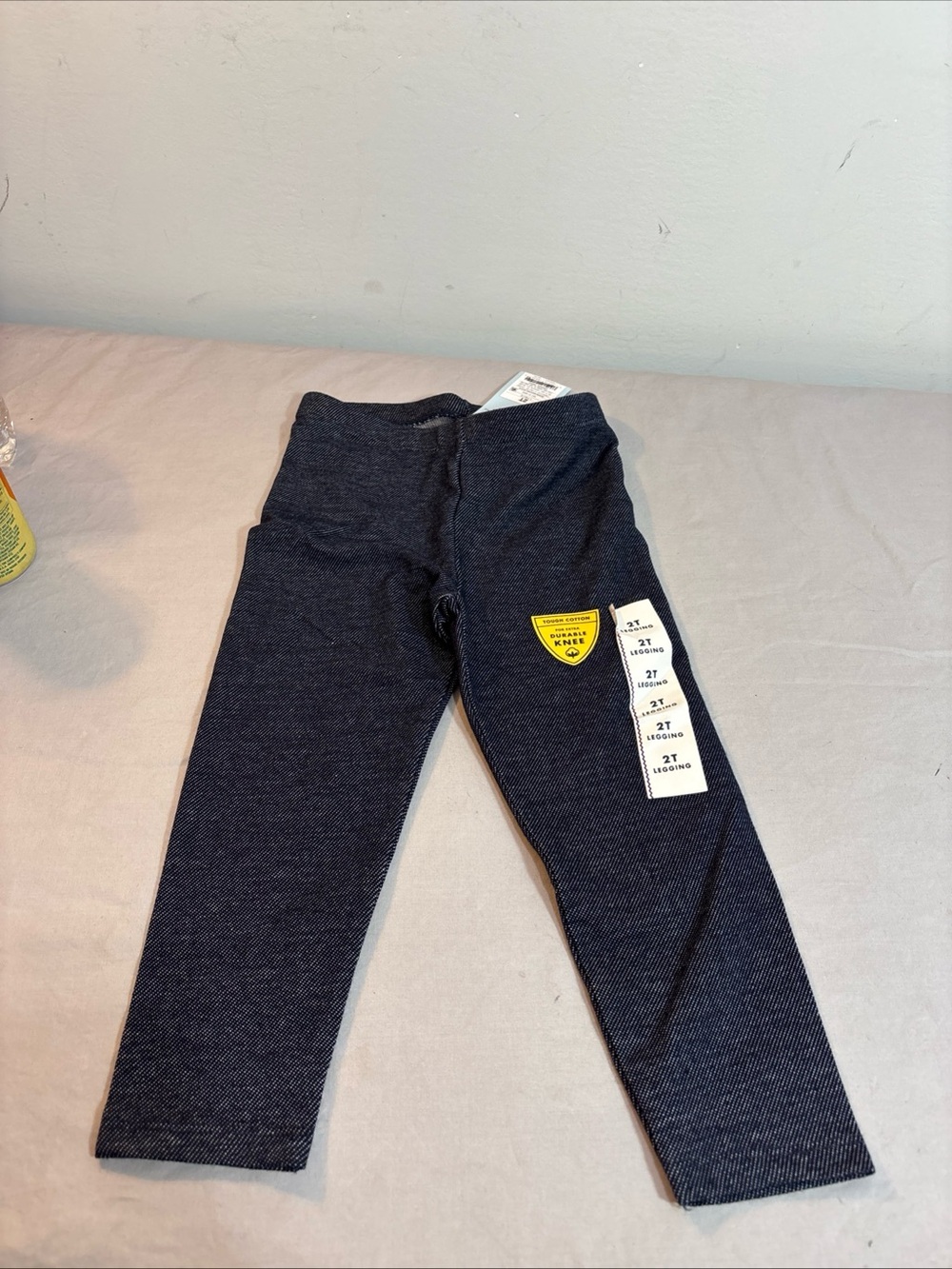 Cat and Jack Dark blue Stretch Knit Leggings with Shield Patch size 2T 818